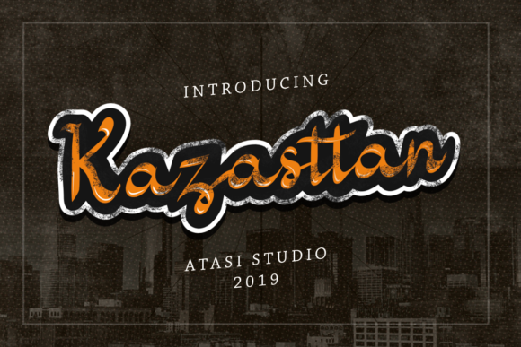 Kazasttan Font for Vintage Brand Identity
